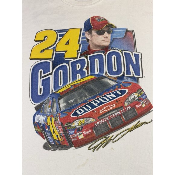 Vintage Y2K Jeff Gordon Nascar Chevrolet Dupont Car Racing Promo Large AOP Tee - Picture 3 of 15